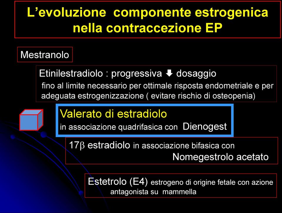 di osteopenia) Valerato di estradiolo in associazione quadrifasica con Dienogest 17 estradiolo in associazione