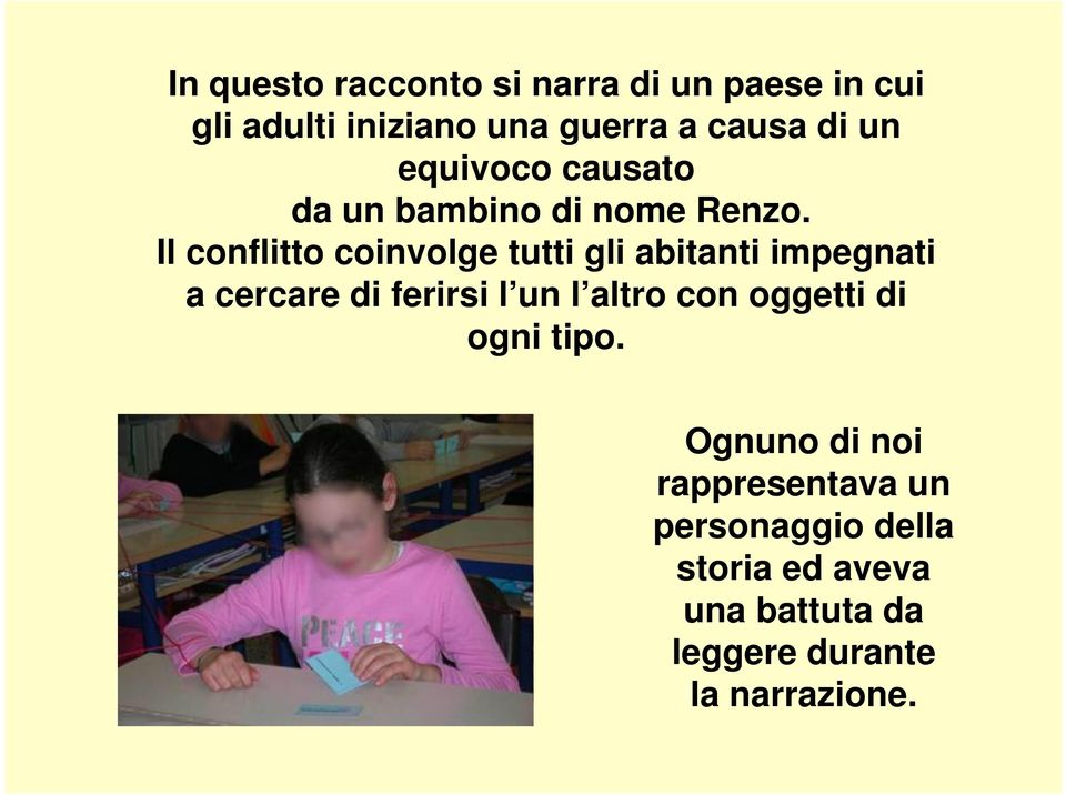 Il conflitto coinvolge tutti gli abitanti impegnati a cercare di ferirsi l un l altro con