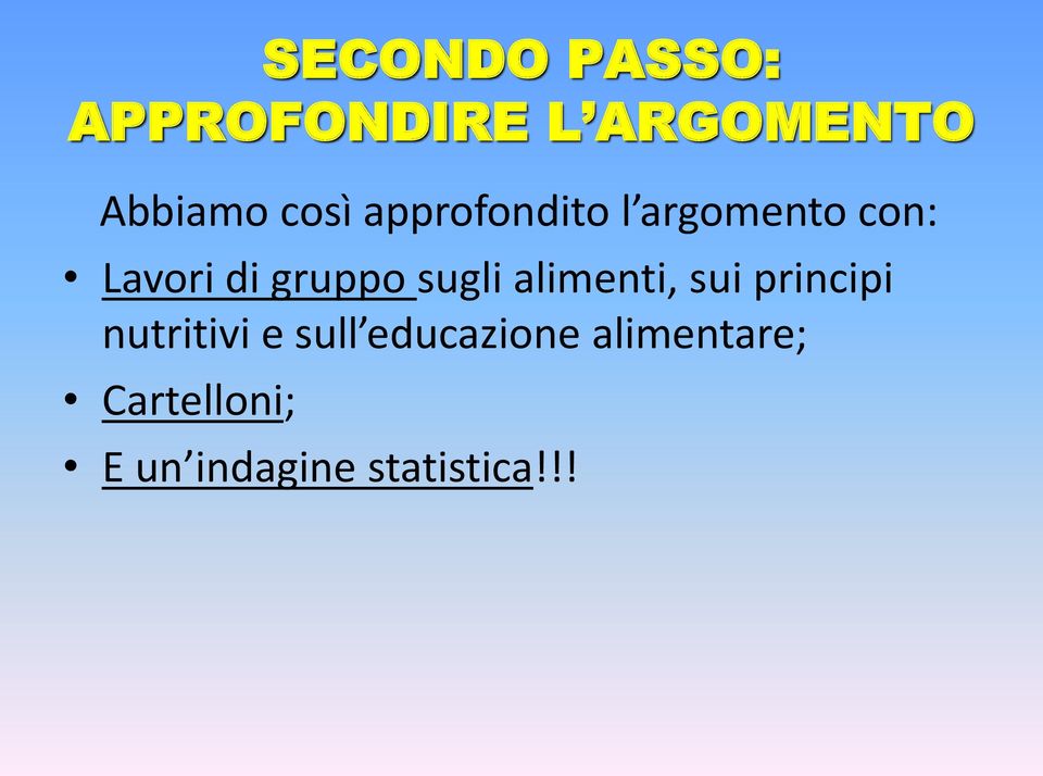 sugli alimenti, sui principi nutritivi e sull