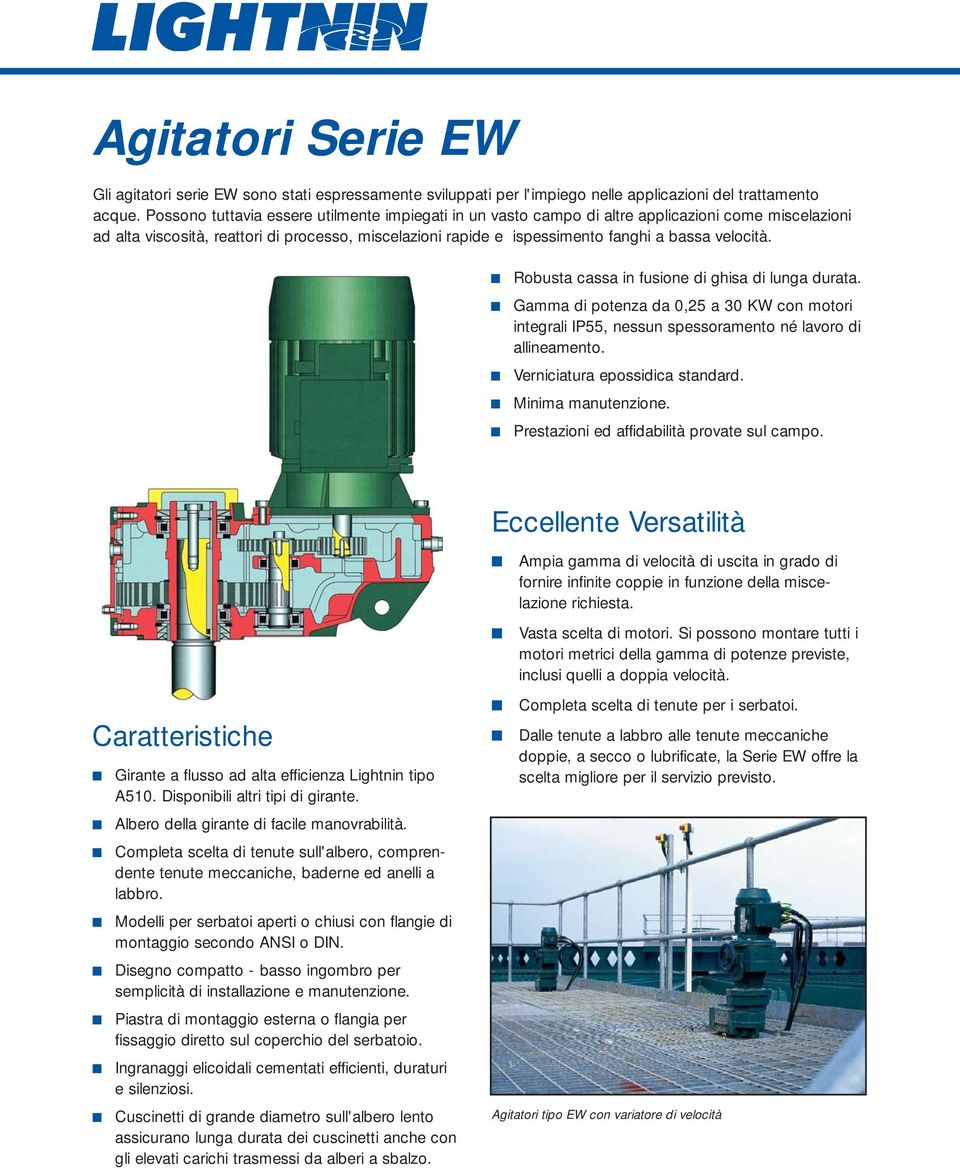 velocità. Robusta cassa in fusione di ghisa di lunga durata. Gamma di potenza da 0,25 a 30 KW con motori integrali IP55, nessun spessoramento né lavoro di allineamento.