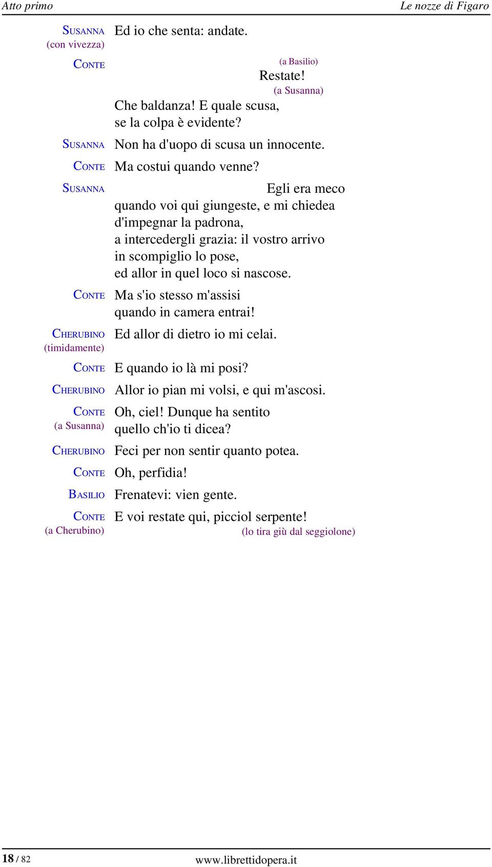 Egli era meco quando voi qui giungeste, e mi chiedea d'impegnar la padrona, a intercedergli grazia: il vostro arrivo in scompiglio lo pose, ed allor in quel loco si nascose.