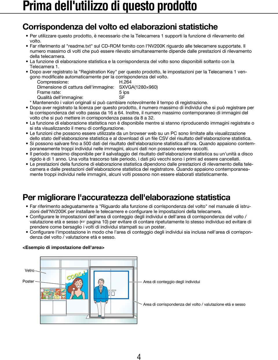 Il numero massimo di volti che può essere rilevato simultaneamente dipende dalle prestazioni di rilevamento della telecamera.