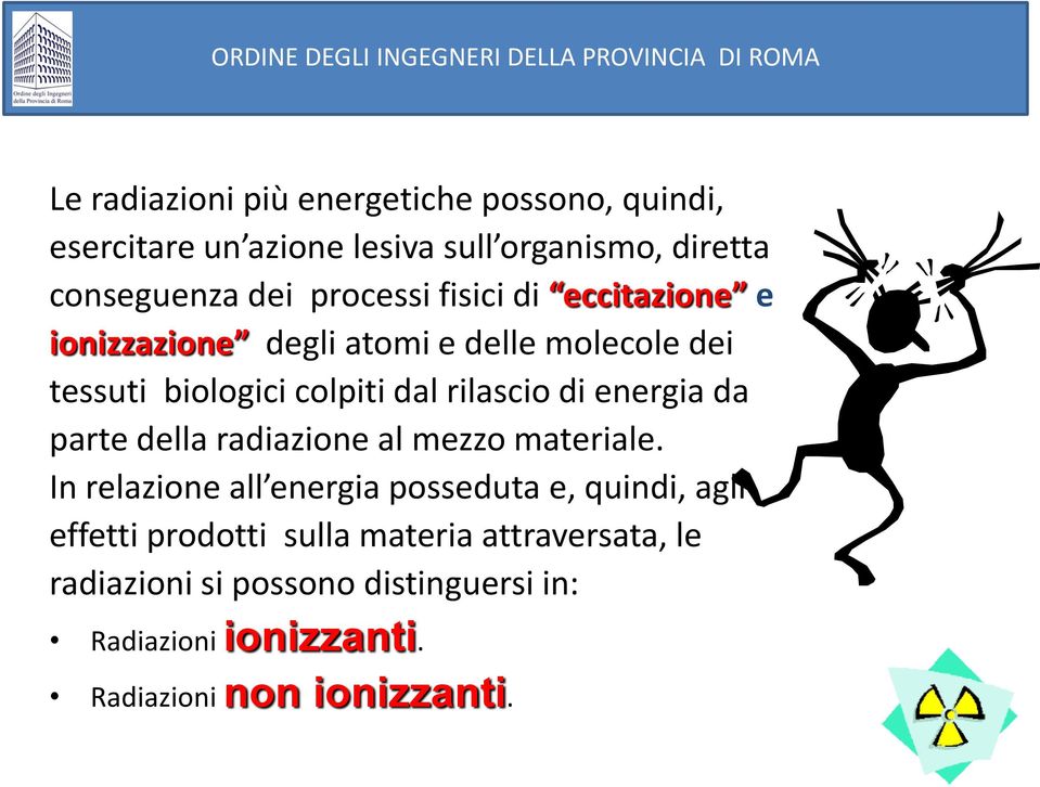 di energia da parte della radiazione al mezzo materiale.