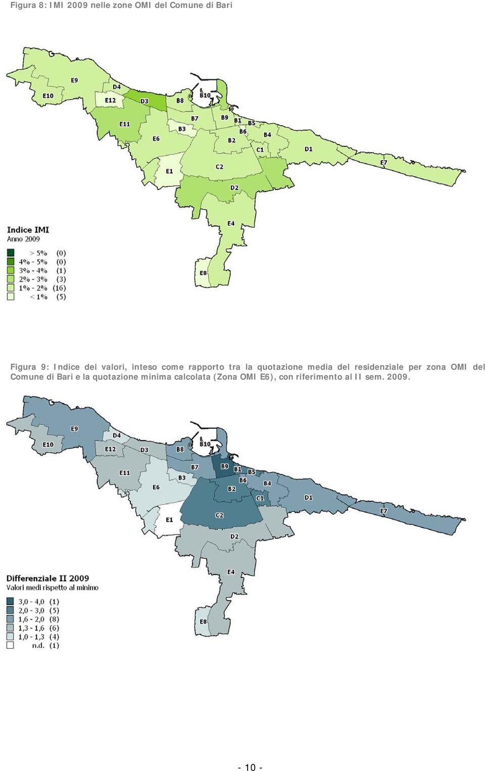 residenziale per zona OMI del Comune di Bari e la quotazione