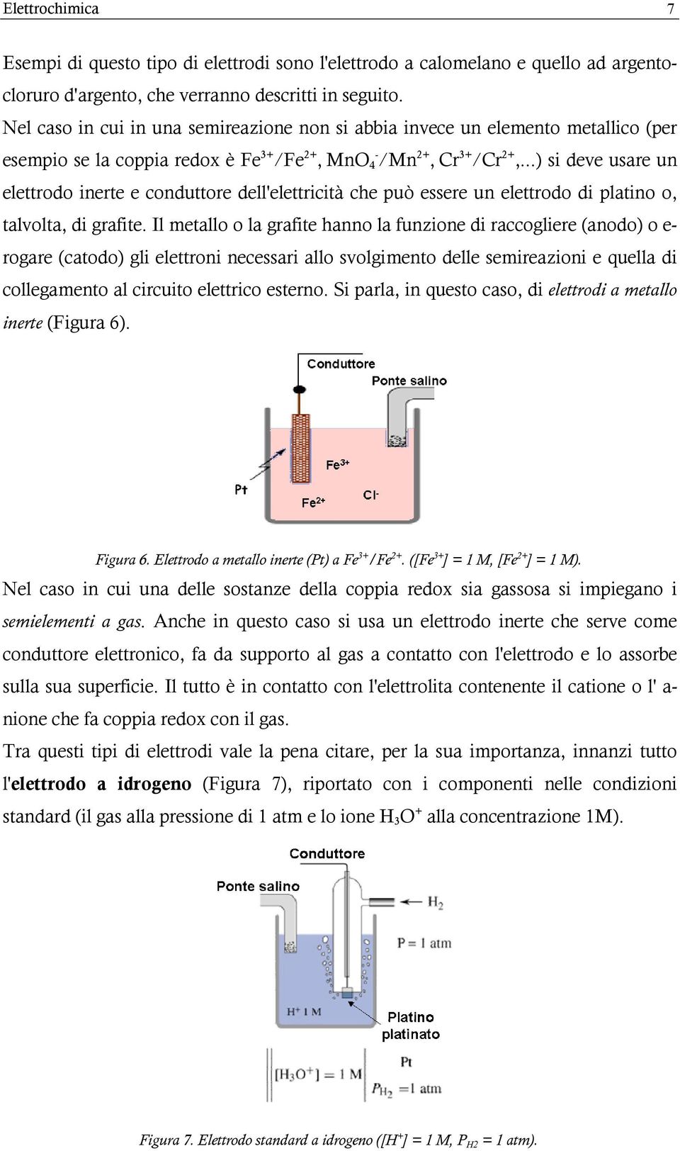 ..) si deve usare un elettrodo inerte e conduttore dell'elettricità che può essere un elettrodo di platino o, talvolta, di grafite.