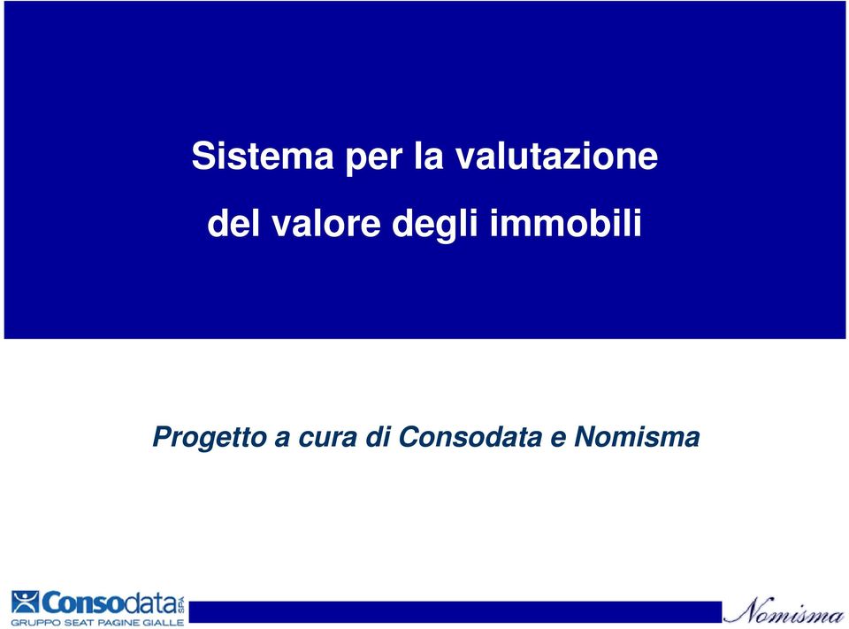 degli immobili Progetto