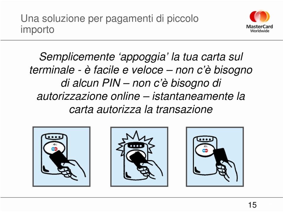 c è bisogno di alcun PIN non c è bisogno di autorizzazione