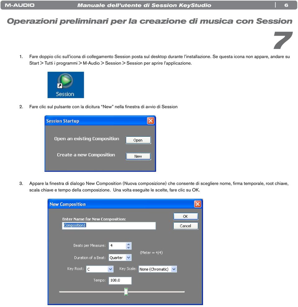 Fare clic sul pulsante con la dicitura New nella finestra di avvio di Session 3 Appare la finestra di dialogo New Composition (Nuova