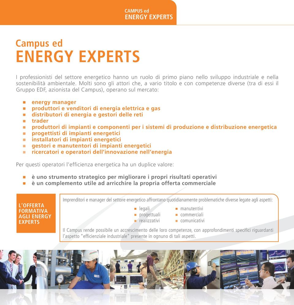 gas distributori di energia e gestori delle reti trader produttori di impianti e componenti per i sistemi di produzione e distribuzione energetica progettisti di impianti energetici installatori di