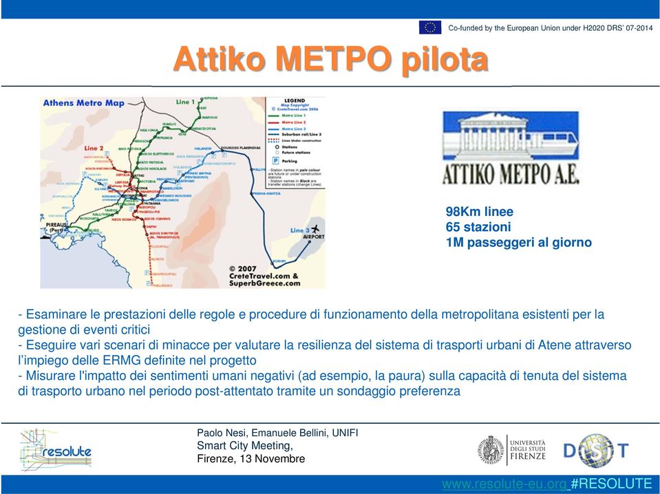 sistema di trasporti urbani di Atene attraverso l impiego delle ERMG definite nel progetto - Misurare l'impatto dei sentimenti umani