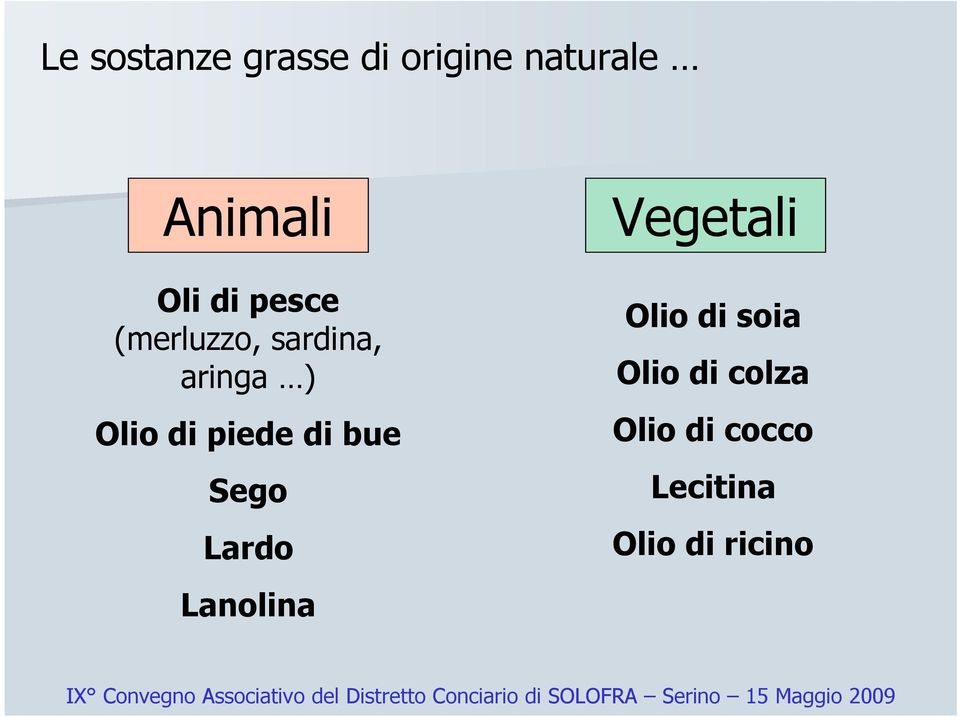 Vegetali lio di soia lio di colza lio di cocco Lecitina lio di