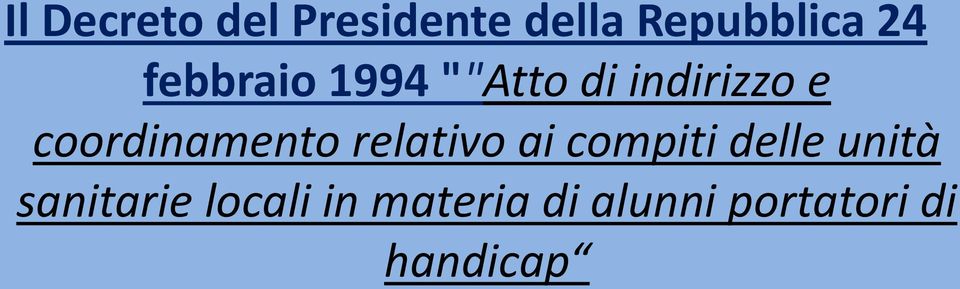 coordinamento relativo ai compiti delle unità