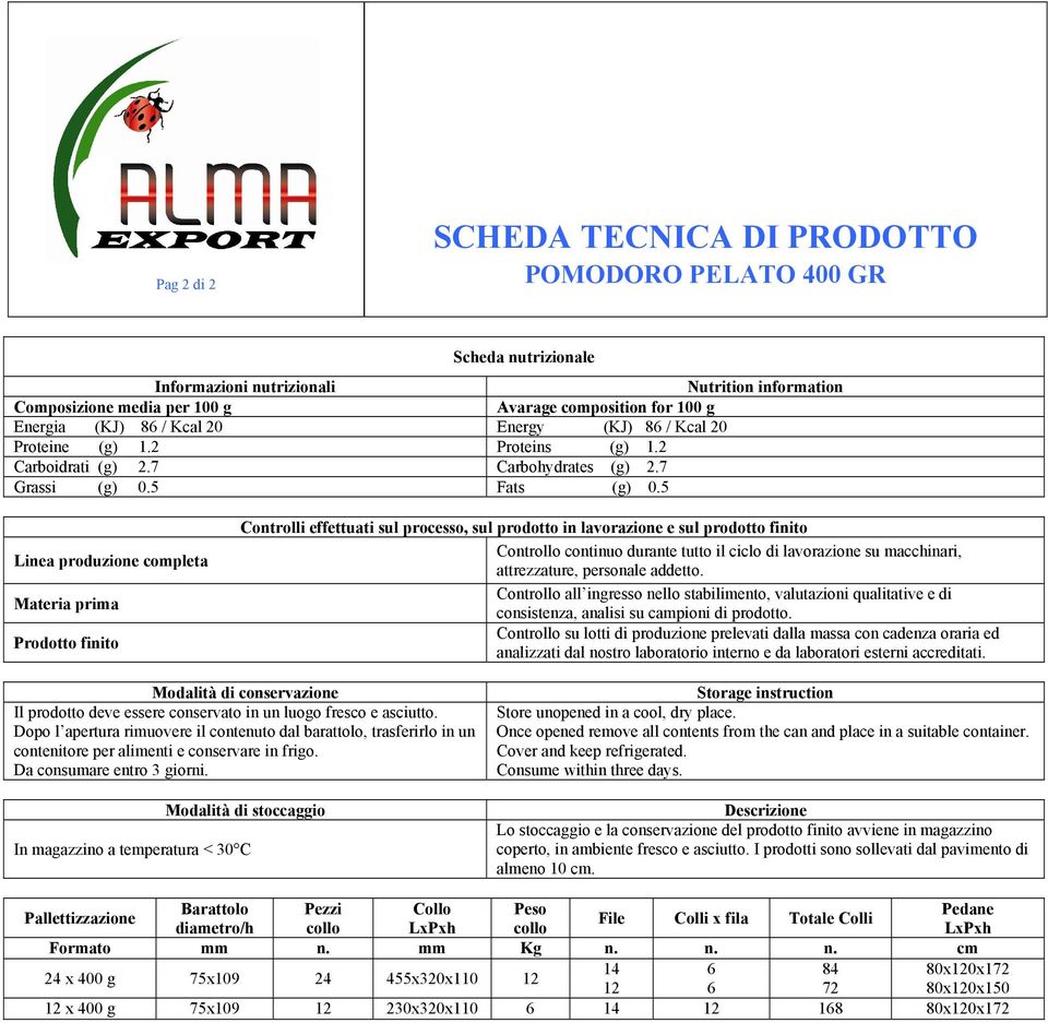 5 Linea produzione completa Materia prima Prodotto finito Controlli effettuati sul processo, sul prodotto in lavorazione e sul prodotto finito Controllo continuo durante tutto il ciclo di lavorazione