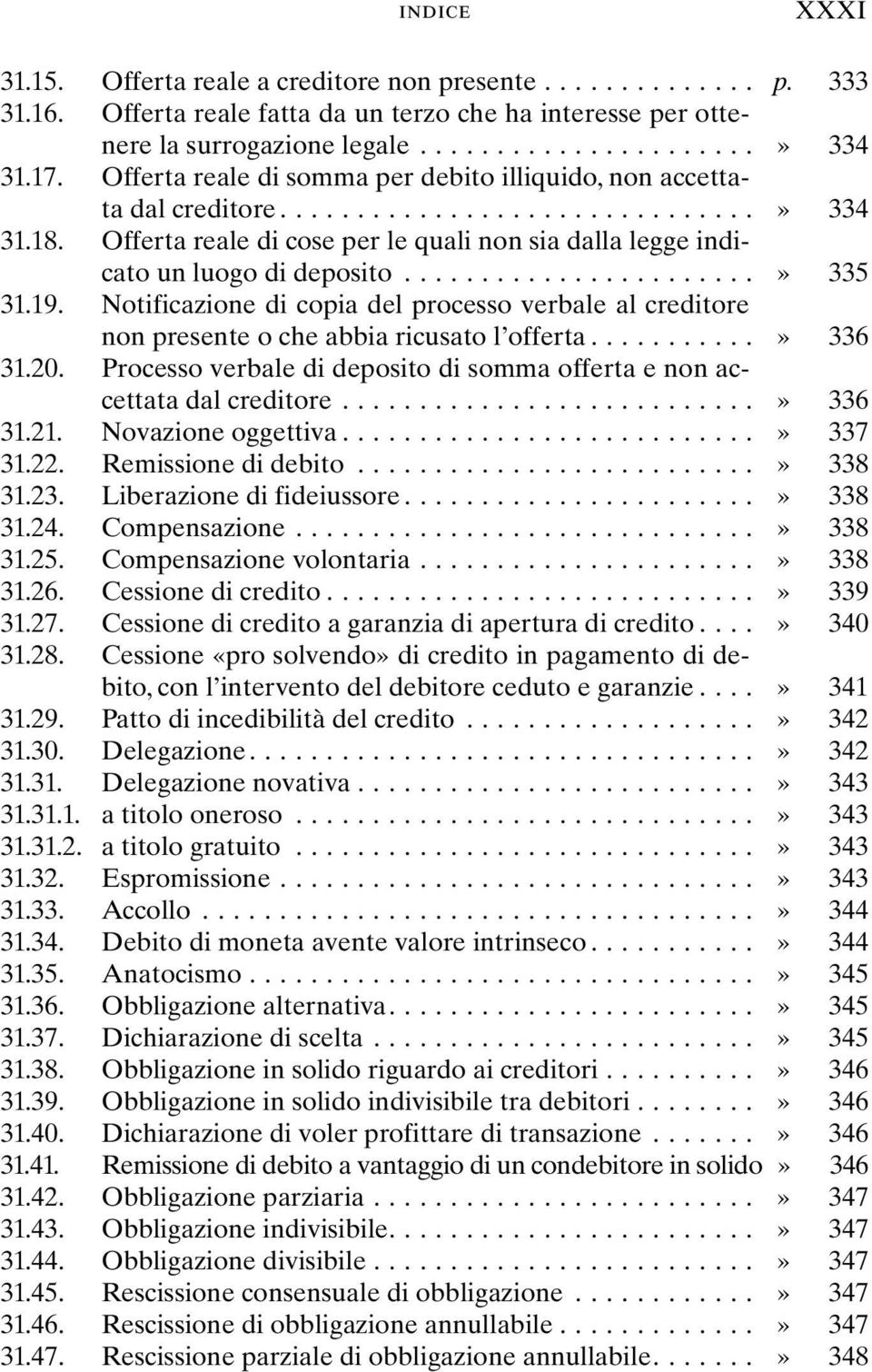 Notificazione di copia del processo verbale al creditore non presente o che abbia ricusato l offerta...» 336 31.20. Processo verbale di deposito di somma offerta e non accettata dal creditore.