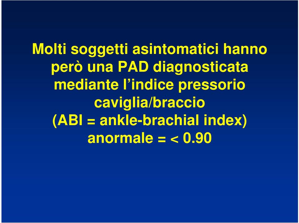 indice pressorio caviglia/braccio