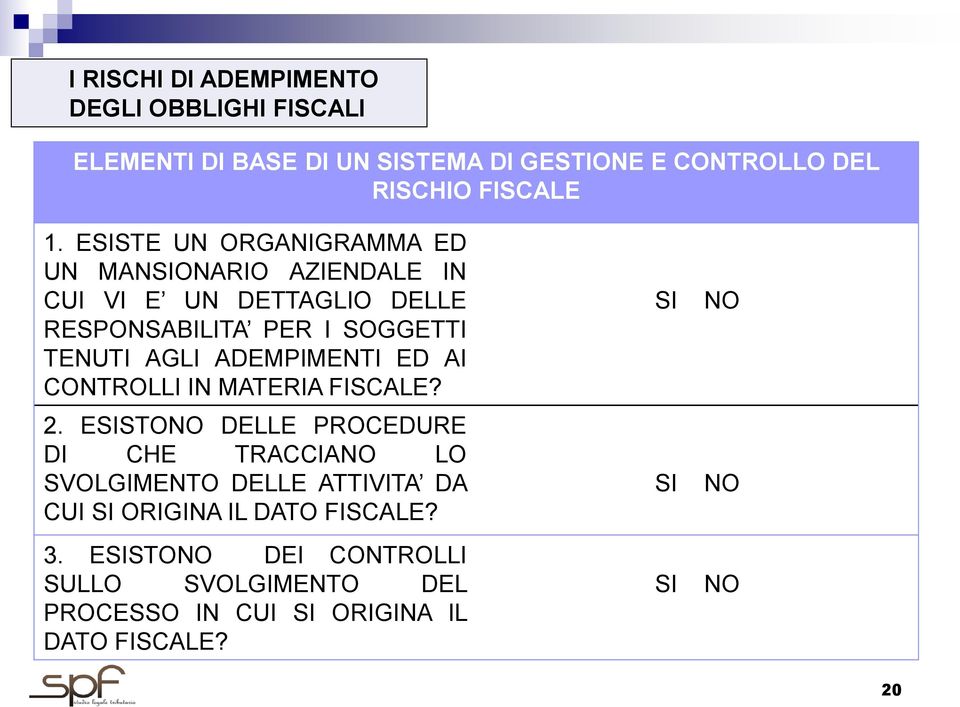 ADEMPIMENTI ED AI CONTROLLI IN MATERIA FISCALE? 2.