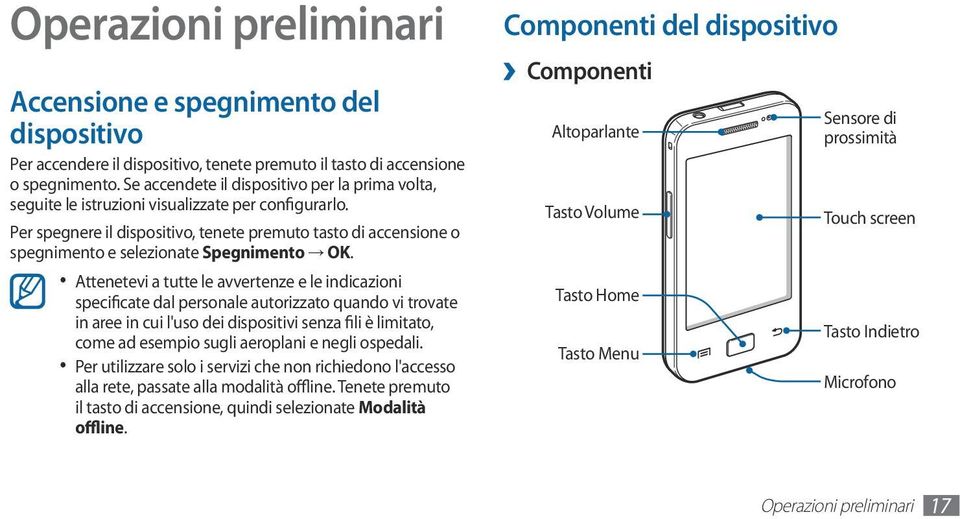 Per spegnere il dispositivo, tenete premuto tasto di accensione o spegnimento e selezionate Spegnimento OK.