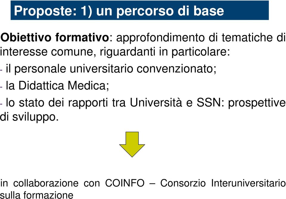 convenzionato; - la Didattica Medica; - lo stato dei rapporti tra Università e SSN: