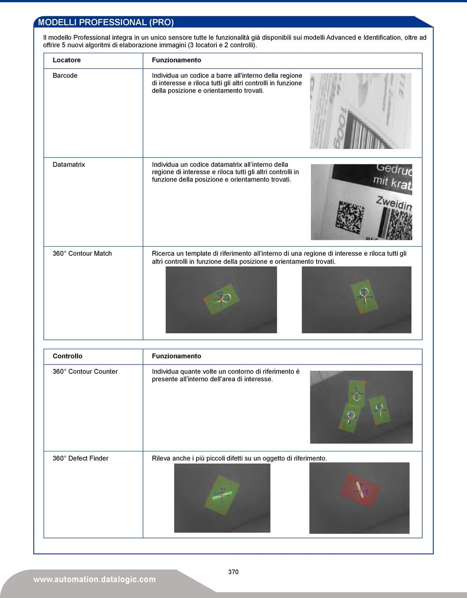 Locatore Barcode Funzionamento Individua un codice a barre all interno della regione di interesse e riloca tutti gli altri controlli in funzione della posizione e orientamento trovati.