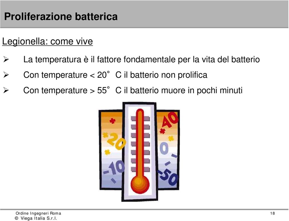 batterio Con temperature < 20 C il batterio non