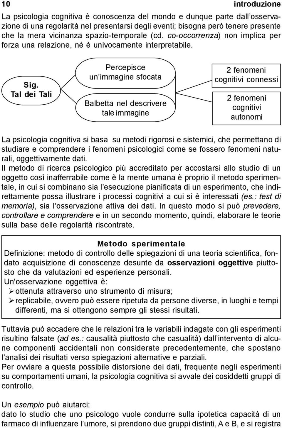 Tal dei Tali Percepisce un immagine sfocata Balbetta nel descrivere tale immagine 2 fenomeni cognitivi connessi 2 fenomeni cognitivi autonomi La psicologia cognitiva si basa su metodi rigorosi e