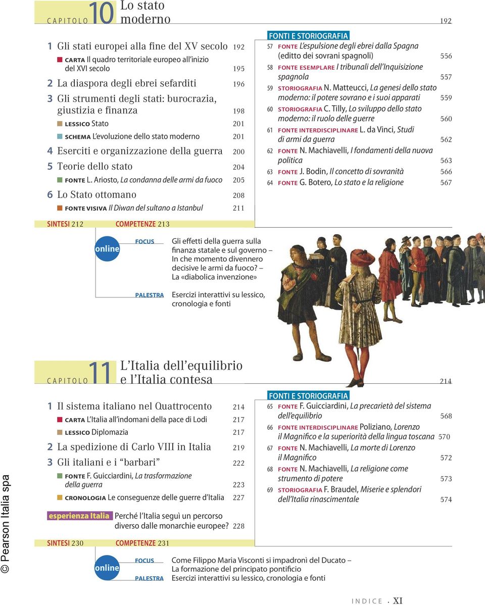 Ariosto, La condanna delle armi da fuoco 205 6 Lo Stato ottomano 208 FONTE VISIVA Il Diwan del sultano a Istanbul 211 SINTESI 212 COMPETENZE 213 Lo stato moderno 192 FONTI E STORIOGRAFIA 57 FONTE L