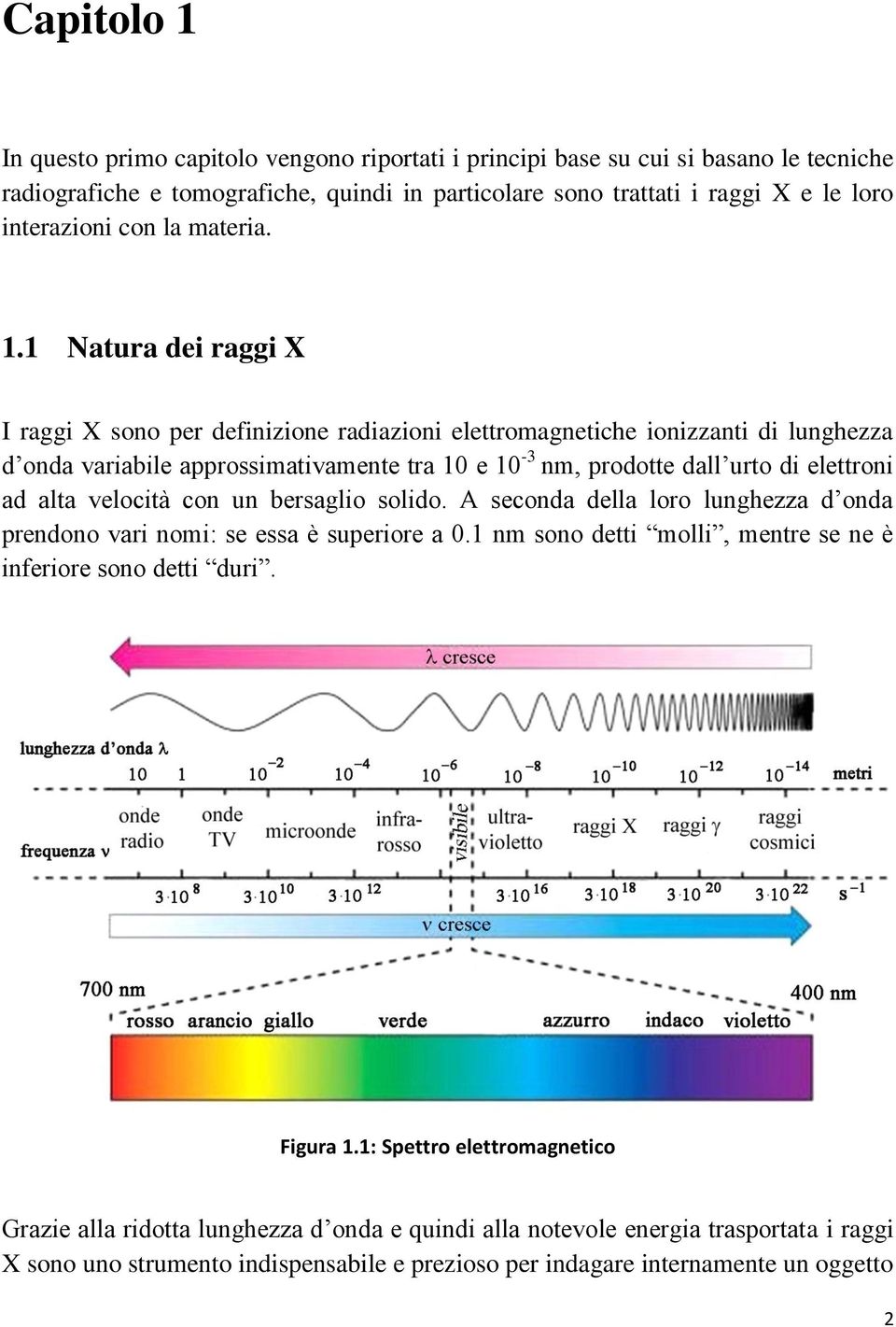 1 Natura dei raggi X I raggi X sono per definizione radiazioni elettromagnetiche ionizzanti di lunghezza d onda variabile approssimativamente tra 10 e 10-3 nm, prodotte dall urto di elettroni ad alta