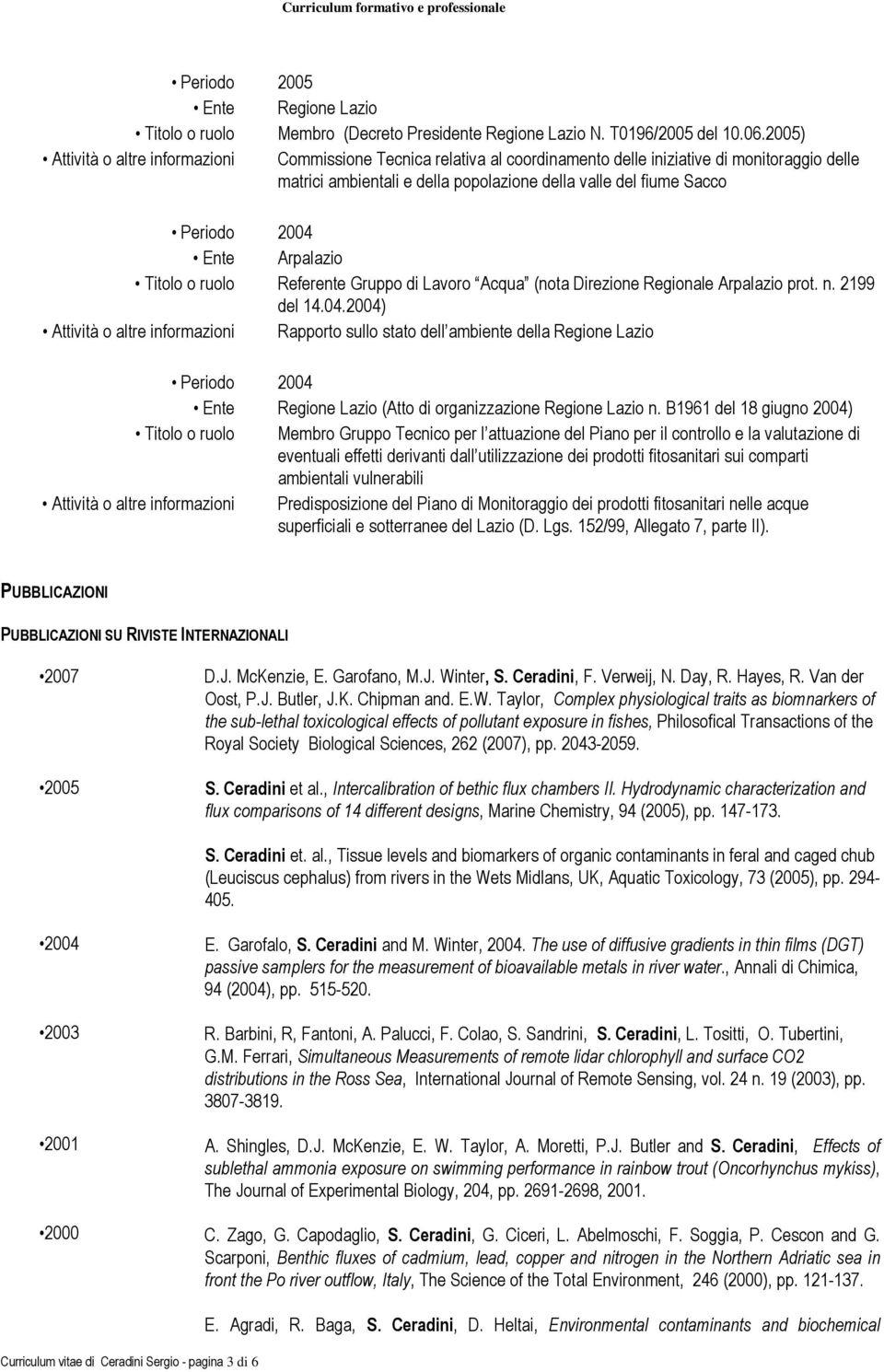 ruolo Referente Gruppo di Lavoro Acqua (nota Direzione Regionale Arpalazio prot. n. 2199 del 14.04.