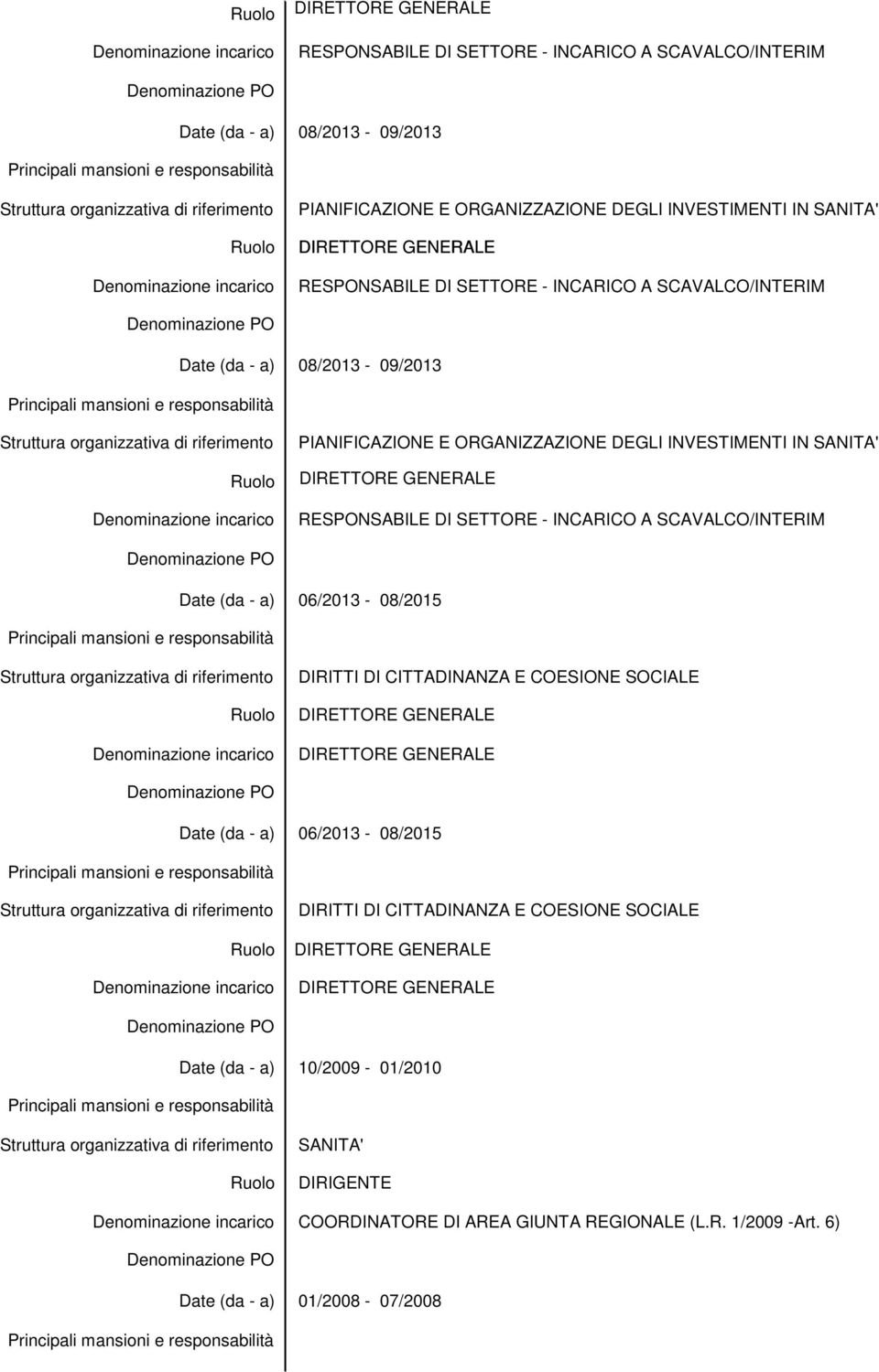 DIRITTI DI CITTADINANZA E COESIONE SOCIALE Date (da - a) 06/2013-08/2015 DIRITTI DI CITTADINANZA E COESIONE