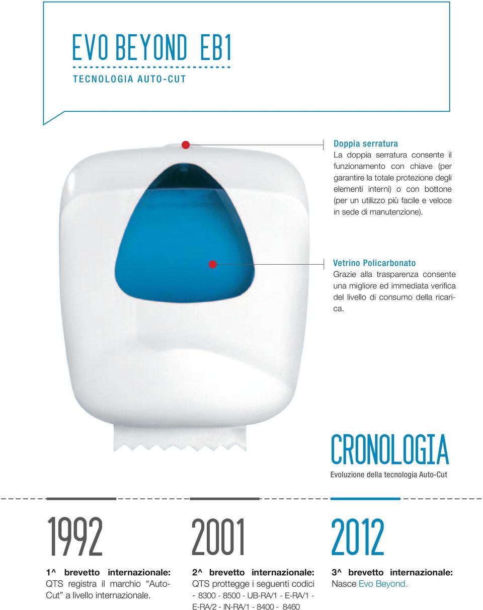 Vetrino Policarbonato Grazie alla trasparenza consente una migliore ed immediata verifica del livello di consumo della ricarica.