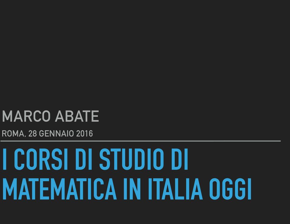 CORSI DI STUDIO DI