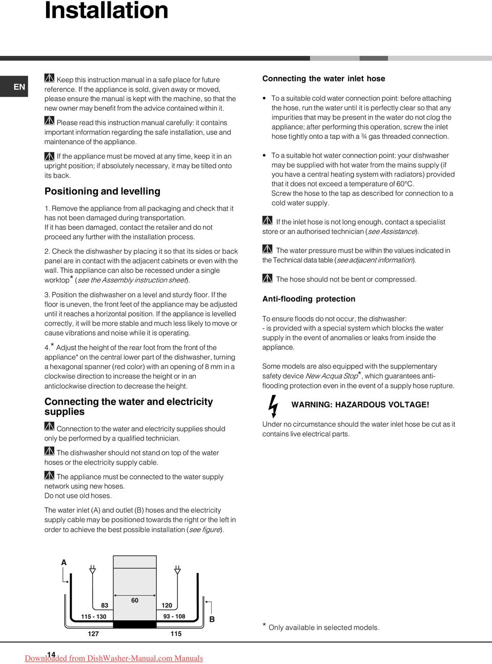 Please read this instruction manual carefully: it contains important information regarding the safe installation, use and maintenance of the appliance.