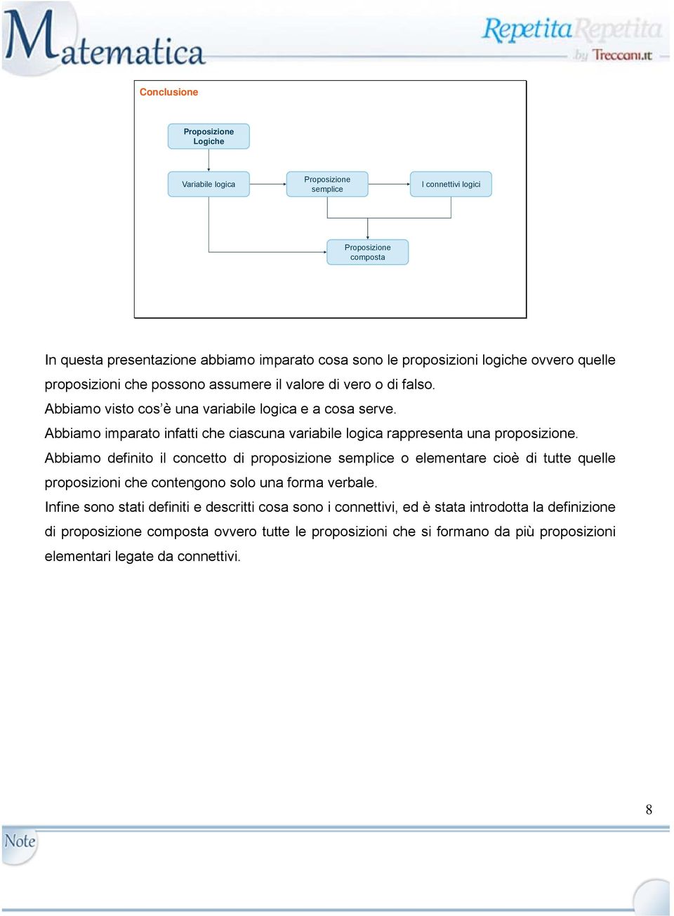 Abbiamo imparato infatti che ciascuna variabile logica rappresenta una proposizione.