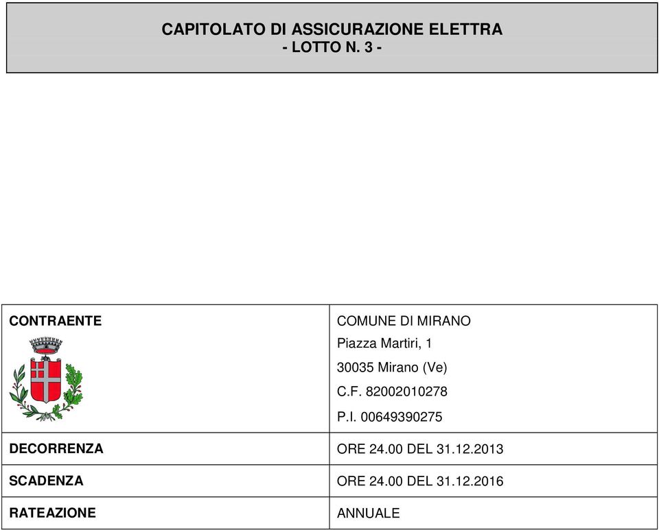 Mirano (Ve) C.F. 82002010278 P.I.