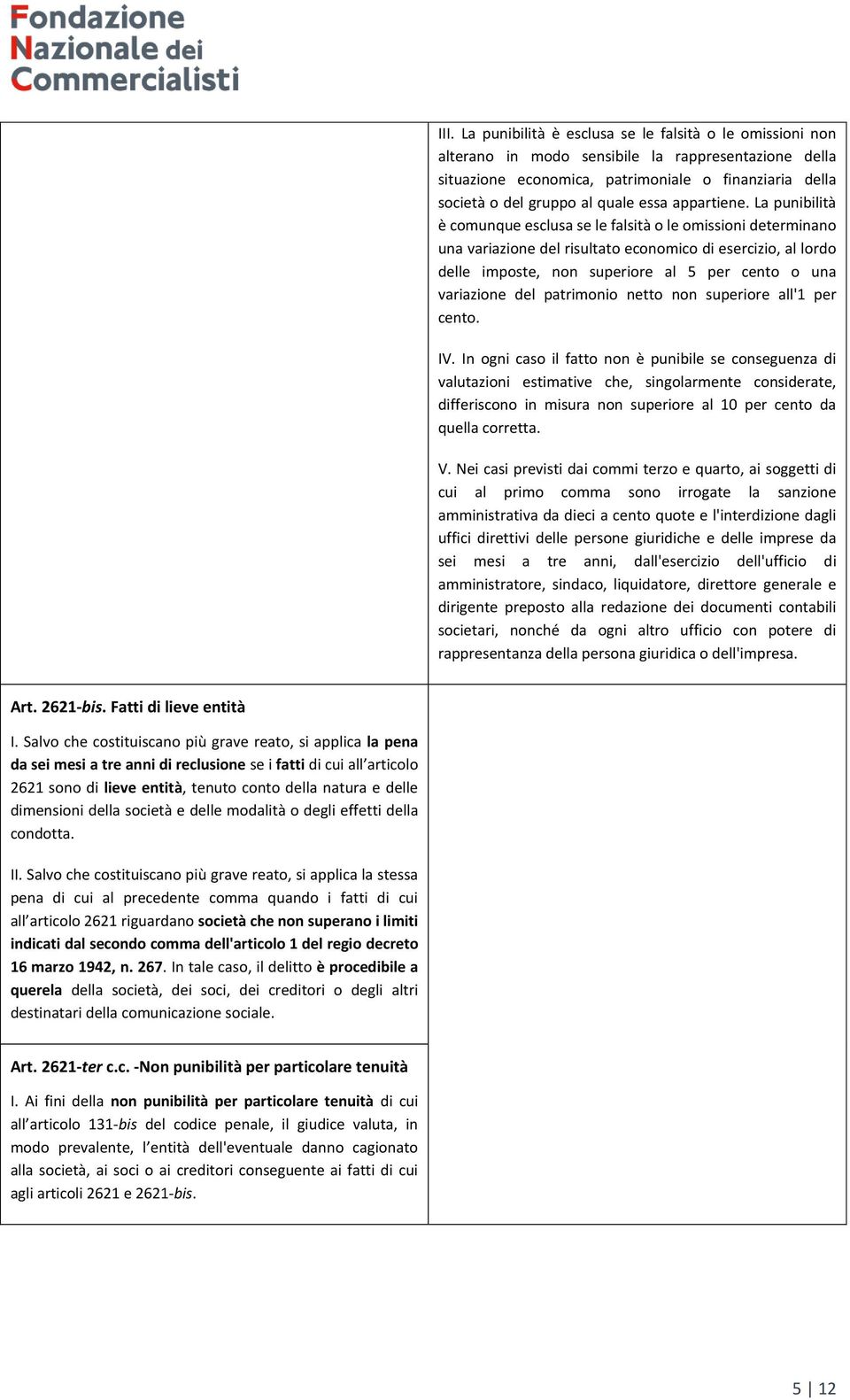 La punibilità è comunque esclusa se le falsità o le omissioni determinano una variazione del risultato economico di esercizio, al lordo delle imposte, non superiore al 5 per cento o una variazione