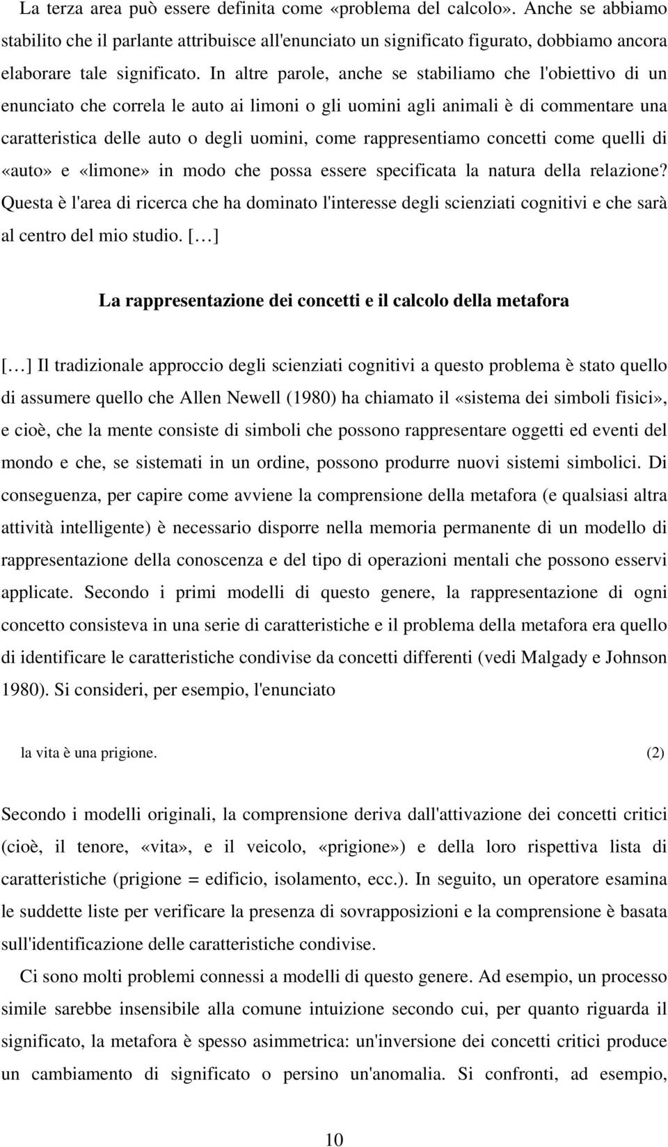 rappresentiamo concetti come quelli di «auto» e «limone» in modo che possa essere specificata la natura della relazione?