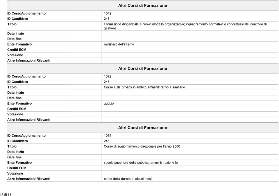 dell'interno Altri Corsi di Formazione Corso sulla privacy in ambito amministrativo e sanitario gubbio ID CorsoAggiornamento 1074 Altri Corsi di Formazione