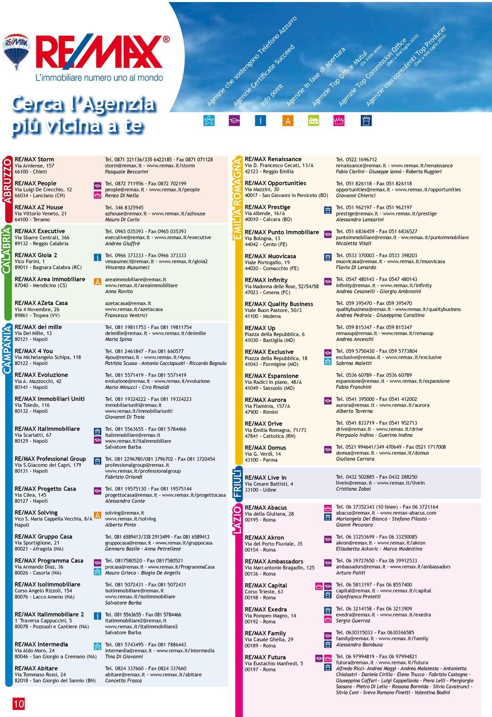 Vttoro Veneto, 21 64100 - Teramo Executve Va Sbarre Central, 366 89132 - Reggo Calabra Goa 2 Vco Parn, 1 89011 - Bagnara Calabra (RC) Area Immoblare 87040 - Mendcno (CS) AZeta Casa Va 4 Novembre, 26