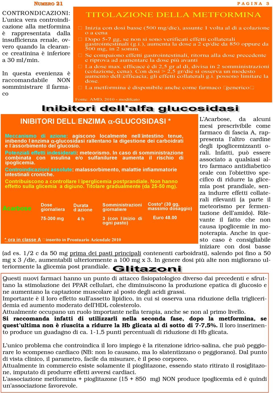 gg, se non si sono verificati effetti collaterali gastrointestinali (g.i.), aumenta la dose a 2 cp/die da 850 oppure da 500 mg, in 2 somm.