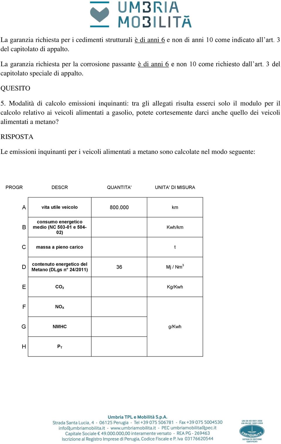 Modalità di calcolo emissioni inquinanti: tra gli allegati risulta esserci solo il modulo per il calcolo relativo ai veicoli alimentati a gasolio, potete cortesemente darci anche quello dei veicoli