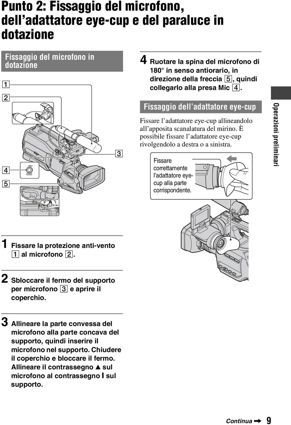 È possibile fissare l adattatore eye-cup rivolgendolo a destra o a sinistra. Fissare correttamente l adattatore eyecup alla parte corrispondente.