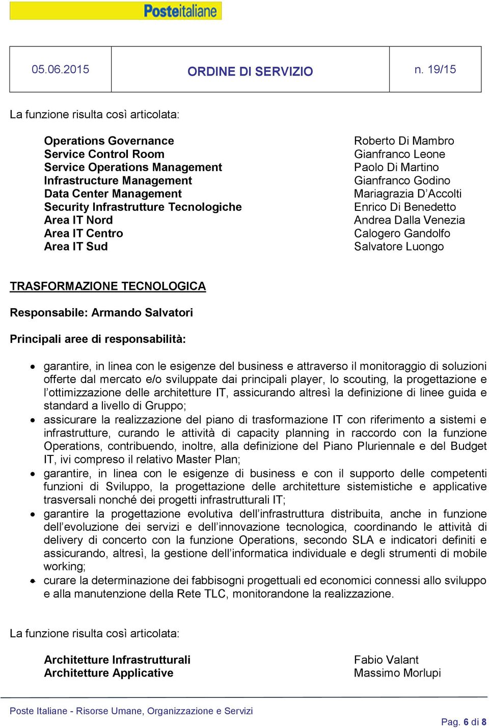 Armando Salvatori garantire, in linea con le esigenze del business e attraverso il monitoraggio di soluzioni offerte dal mercato e/o sviluppate dai principali player, lo scouting, la progettazione e