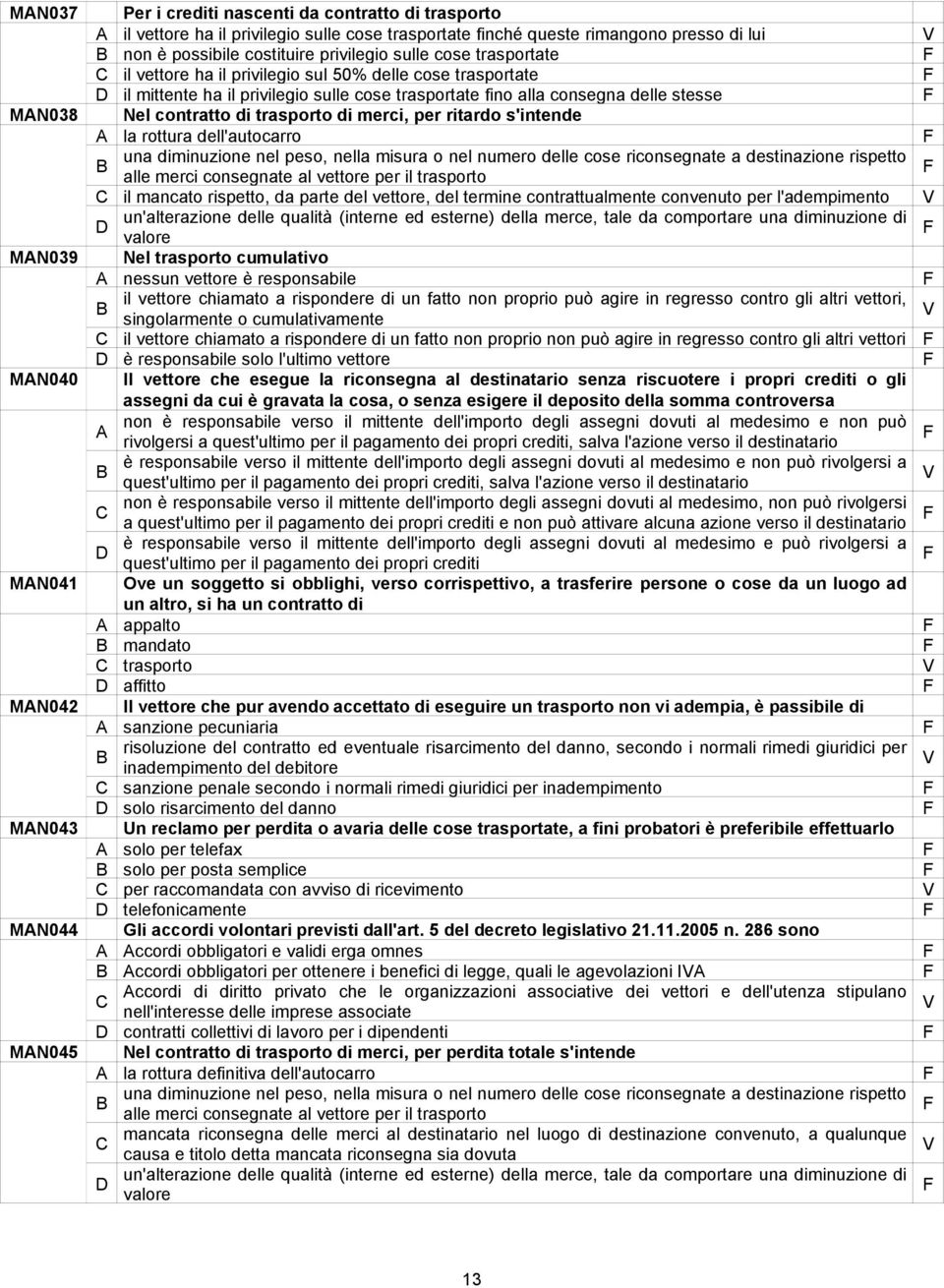 Nel contratto di trasporto di merci, per ritardo s'intende la rottura dell'autocarro una diminuzione nel peso, nella misura o nel numero delle cose riconsegnate a destinazione rispetto alle merci