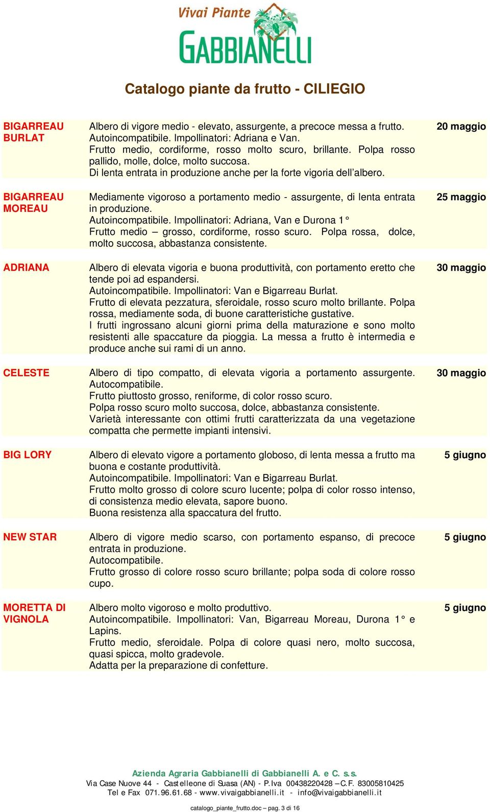 Di lenta entrata in produzione anche per la forte vigoria dell albero. Mediamente vigoroso a portamento medio - assurgente, di lenta entrata in produzione. Autoincompatibile.