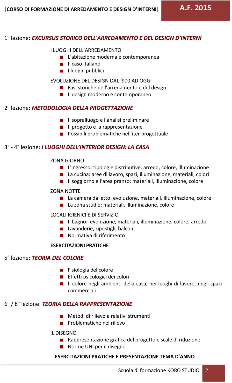 Possibili problematiche nell iter progettuale 3-4 lezione: I LUOGHI DELL INTERIOR DESIGN: LA CASA ZONA GIORNO L'ingresso: tipologie distributive, arredo, colore, illuminazione La cucina: aree di