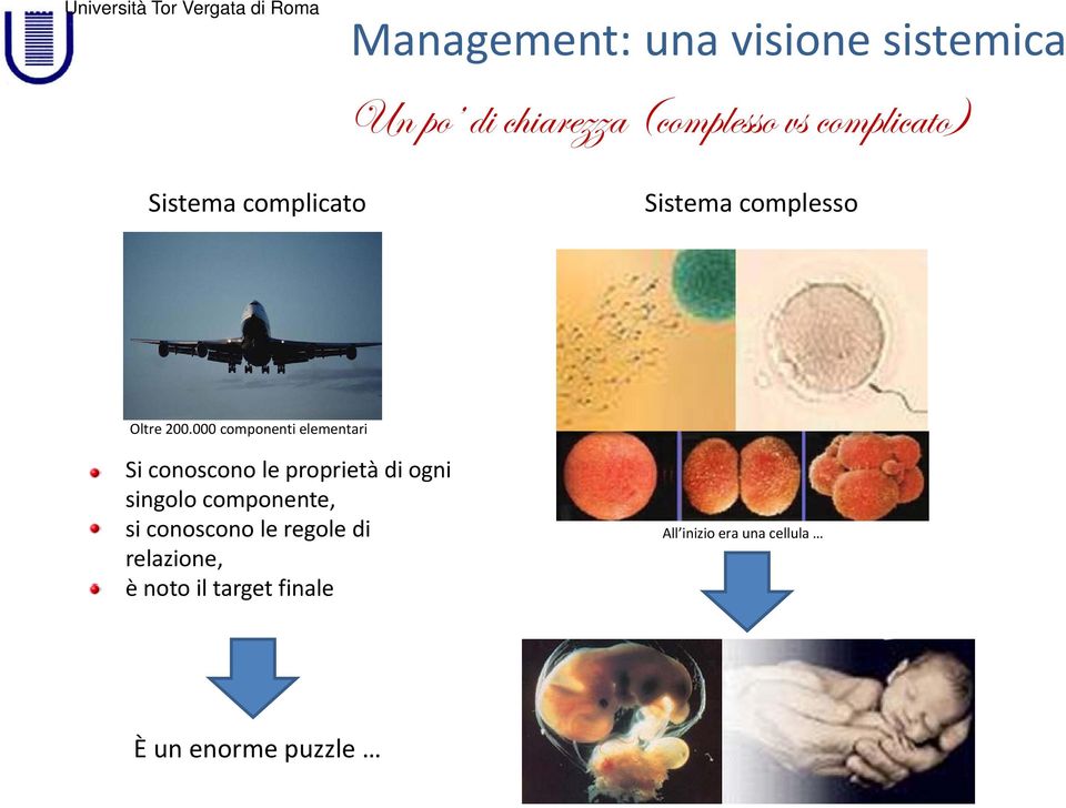 000 componenti elementari Si conoscono le proprietà di ogni singolo