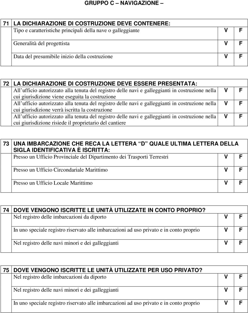 la costruzione All ufficio autorizzato alla tenuta del registro delle navi e galleggianti in costruzione nella cui giurisdizione verrà iscritta la costruzione All ufficio autorizzato alla tenuta del