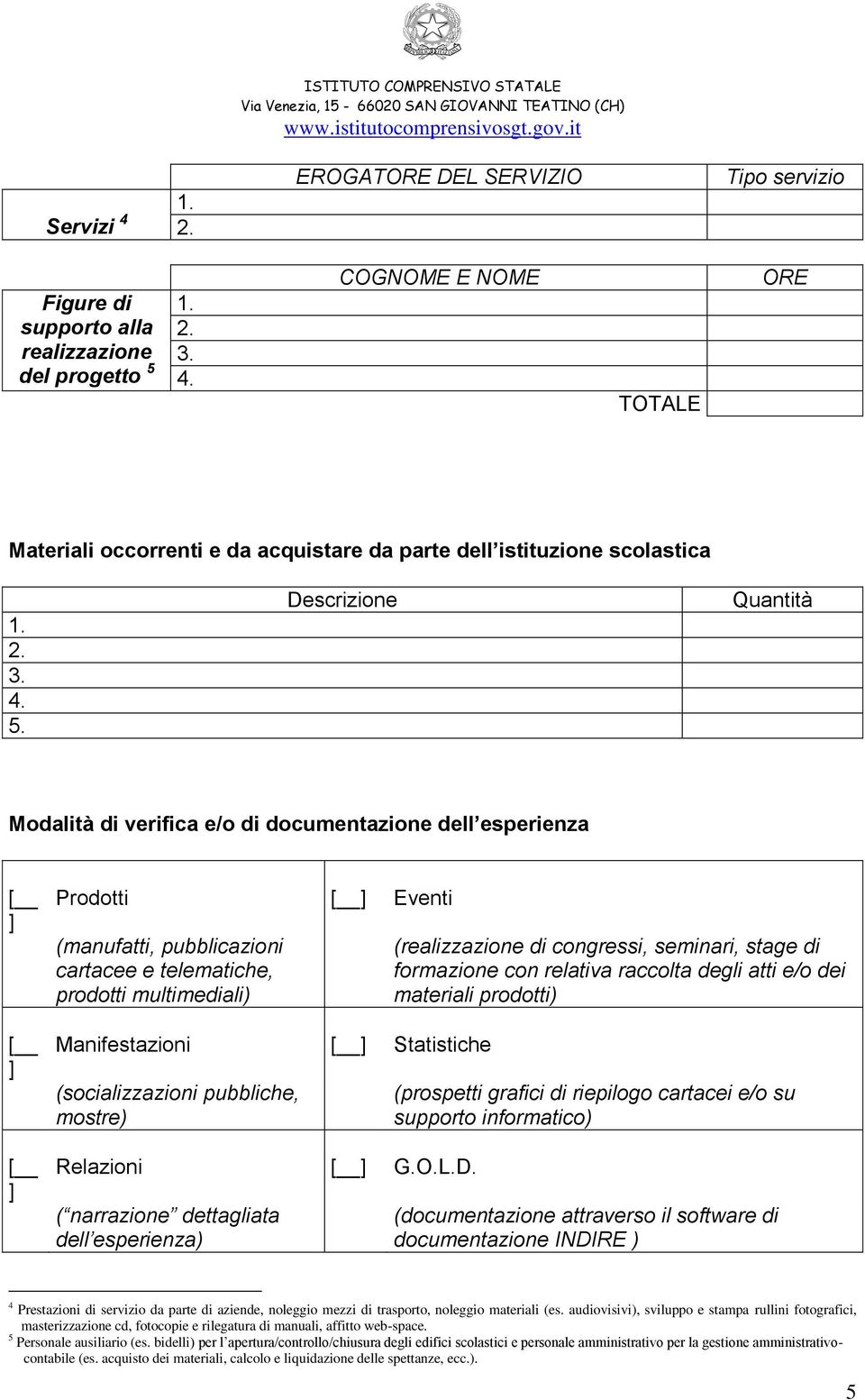 [ ] Statistiche (socializzazioni pubbliche, mostre) Relazioni [ ] G.O.L.D.