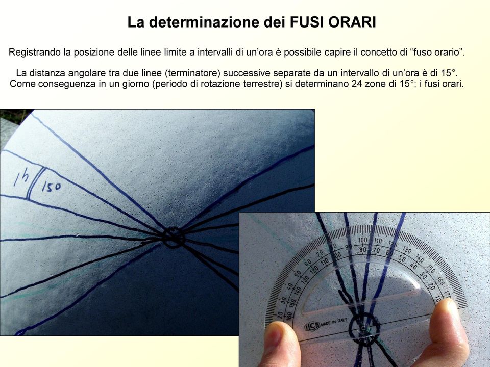 La distanza angolare tra due linee (terminatore) successive separate da un intervallo di