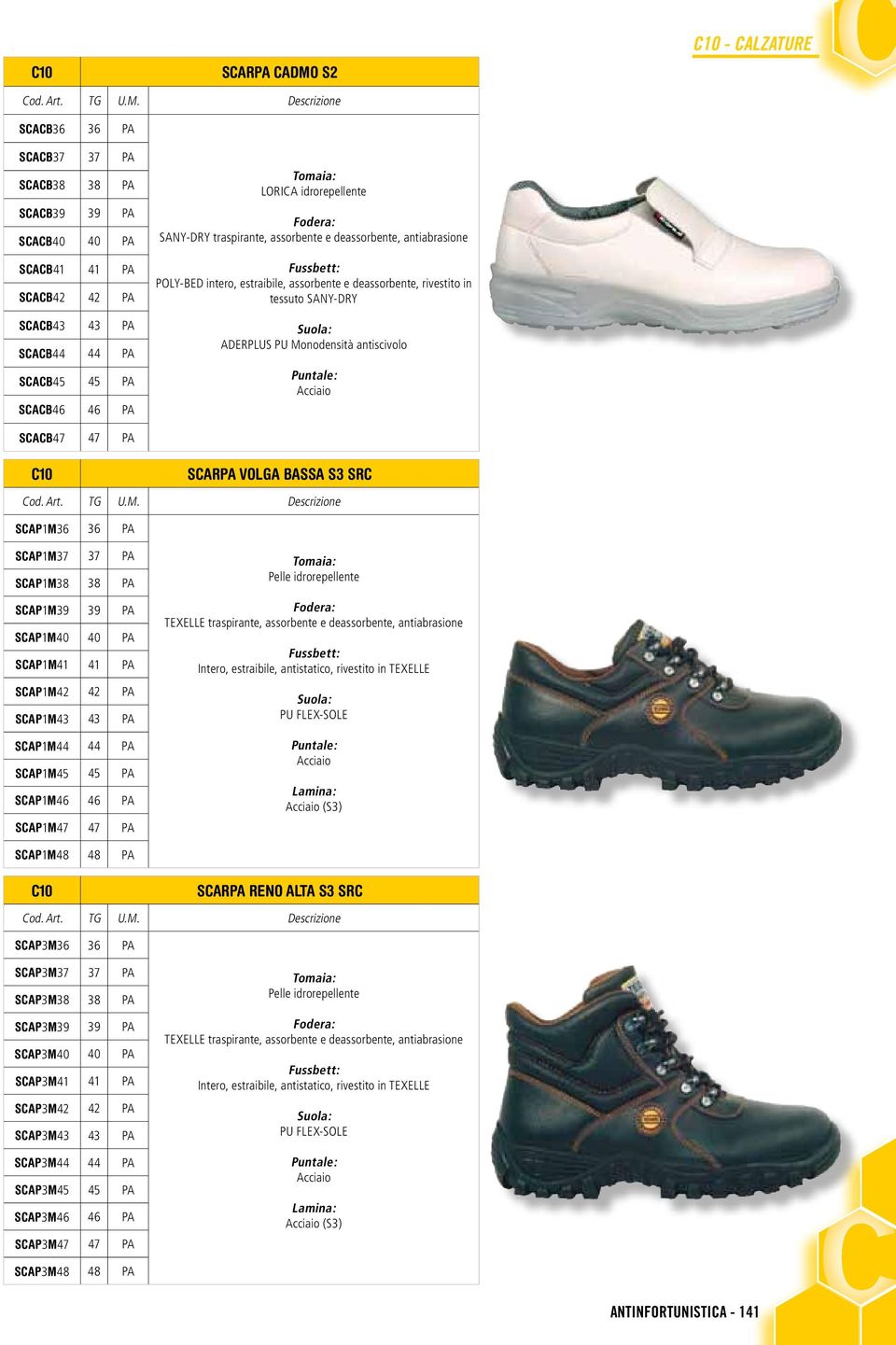 Monodensità antiscivolo Puntale: Acciaio SCACB47 47 PA SCARPA VOLGA BASSA S3 SRC SCAP1M36 36 PA SCAP1M37 37 PA SCAP1M38 38 PA SCAP1M39 39 PA SCAP1M40 40 PA SCAP1M41 41 PA SCAP1M42 42 PA SCAP1M43 43